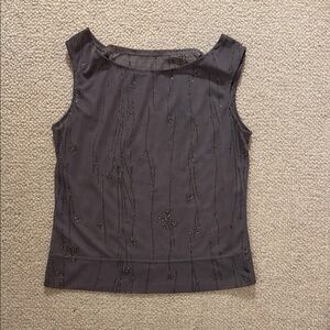 Sheer Y2k sparkly grey top